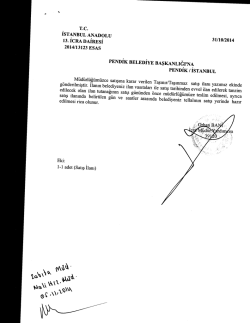 T.c. İSTANBUL ANADOLU 31/10/2014 13. IcRA DAİRE sI 2014