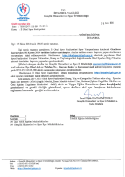 sı" kız ISTANBUL vALıLıGı - İstanbul Gen&ccedil;lik Hizmetleri ve Spor İl