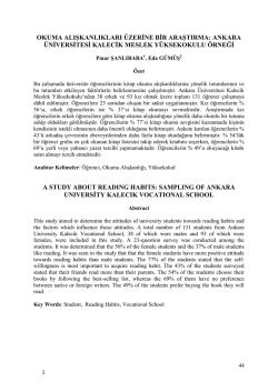 ankara &uuml;niversitesi kalecik meslek y&uuml;ksekokulu &ouml;rneği - E-JOIR