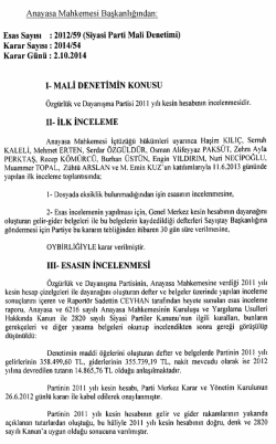 2012/59 (Siyasi Parti Mali Denetimi), K: 2014