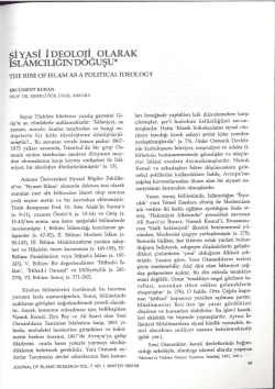 si YASİ İııışoıojiw oLARAı( İsL&Aring;McıLıGıN DoGUşU*