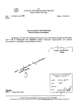 n TC Q) ANADOLU &Uuml;NİVERSİTESİ REKT&Ouml;RL&Uuml;Ğ&Uuml; Hukuk Fak&uuml;ltesi