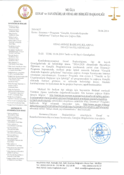 gençlik alanında kap. gel. - Muğla Esnaf ve Sanatkarlar Odaları Birliği