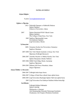 CV - Osmaniye Korkut Ata &Uuml;niversitesi
