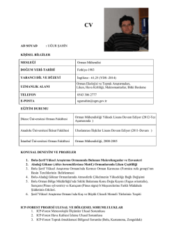 CV -FORMU-ugursahin_yeni - Batı Karadeniz Ormancılık Araştırma