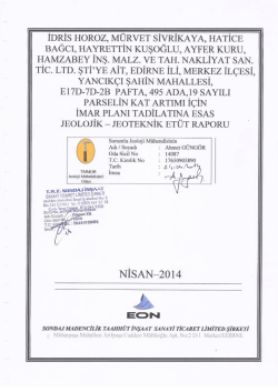 Edirne-Merkez Yancık&ccedil;ı Şahin Mah. Pafta:E17D-7D