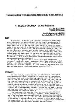 NY TAŞIMA G&uuml;c&uuml; KATsAYısı &uuml;zERiNE