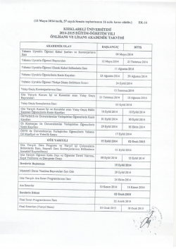 2014-2015 eğitim &ouml;ğretim yılı akademik takvimi