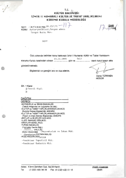 Konur-iii KURULU M&Uuml;D&Uuml;RL&Uuml;Ğ&Uuml; - k&uuml;lt&uuml;r ve tabiat varlıklarını