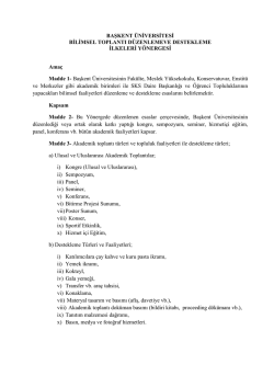 B.Ü. Bilimsel Toplantı Düzenleme ve Destekleme İlkeleri Yönergesi