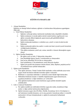 Annex - 10 Egitim Standartlari
