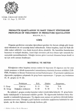 PREMAT&Uuml;R EJAK&Uuml;LASYON vB BASİT TEDAVİ Y&Ouml;NTEMLERİ