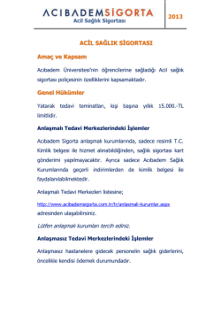 Acil Sağlık Sigortası A&ccedil;ıklama