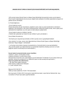 ankara devlet opera ve balesi çocuk balesi bölümü kayıtları başlamıştır