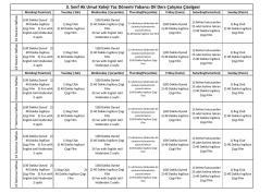 3. Sınıf Ak Umut Koleji Yaz D&ouml;nemi Yabancı Dil Ders