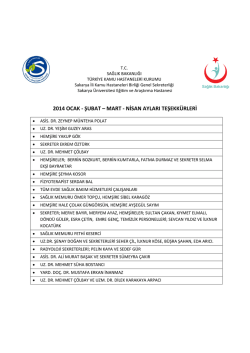 2014 ocak - şubat &ndash; mart - Sakarya Eğitim ve Araştırma Hastanesi