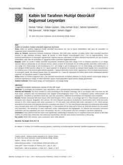 Kalbin Sol Tarafının Multipl Obstr&uuml;ktif Doğumsal Lezyonları