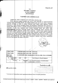 25* TC İSTANBUL ANADOLU s. I&Ccedil;RA DAIRESI n 2014/4278 EsAs