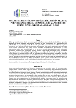 Malzemelerin Mikroyapı &Ouml;zelliklerinin Akustik