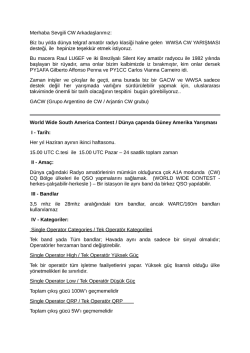 Biz bu yılda d&uuml;nya telgraf amat&ouml;r radyo klasiği haline gelen WWSA