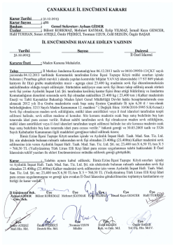 &ccedil;anakkale il enc&uuml;meni kararı