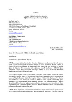 EK:2 ETUCE Avrupa Eğitim Sendikaları Komitesi Eğitim