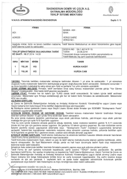 isKENDERuN DEIIIIIRyE &ccedil;ışııiK Aş. sATIKIALIvIA