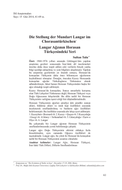 Die Stellung der Mundart Langar im