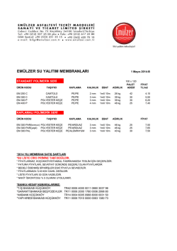 em&uuml;lzer su yalıtım membranları