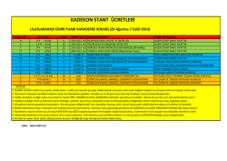 KADEKON STANT &Uuml;CRETLERİ