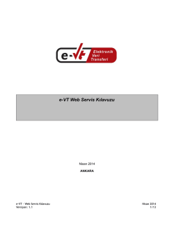 e-VT Web Servis Kılavuzu