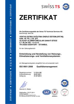 ISO 9001 Swiss TS Onay Belgesi