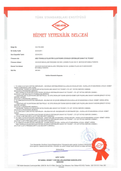 Hizmet Yeterlilik Belgesi