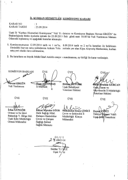 İL KURBAN HİzMETLERl KOMİSYONU KARARI