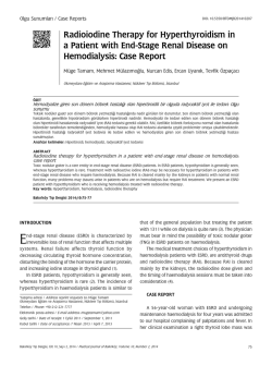 Radioiodine Therapy for Hyperthyroidism in a Patient with End