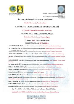11 NİSAN 2014 T&Uuml;RKİYE-BOSNA HERSEK HUKUK G&Uuml;NLERİ