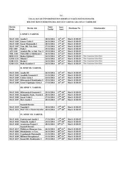 II III-IV - Celal Bayar &Uuml;niversitesi