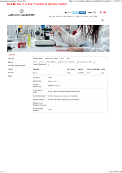 Ek-3.12: Staj IV ve Staj V Dersleri ile ilgili Bilgi Paketleri