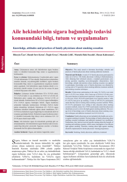 PDF İndir - T&uuml;rkiye Aile Hekimliği Dergisi