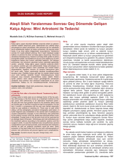 Mini Artrotomi ile Tedavisi