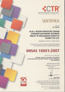 OHSAS 18001-2007 SERTİFİKA - MMS Bilişim İnşaat San. ve