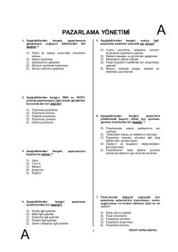 PAZARLAMA Y&Ouml;NETİMİ - vize