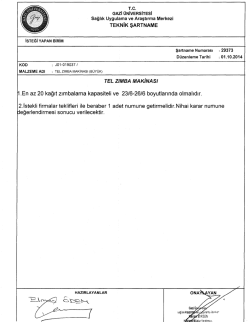 TEKNİK şARTNAME - Gazi &Uuml;niversitesi İhale Sistemi