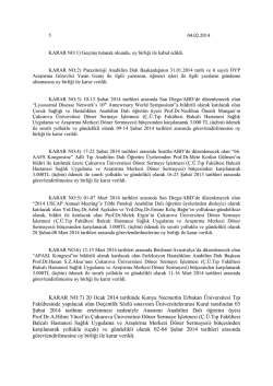 KARAR NO:7) 20 Ocak 2014 tarihinde Konya Necmettin Erbakan