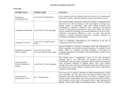 ERASMUS COURSE CONTENTS ENGLISH COURSE TITLE