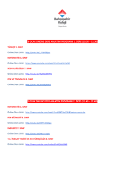 9 ocak online ders anlatım programı 2. ders (11.40 &ndash; 12.40)