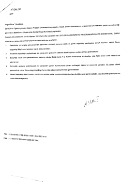 açıköğretim sınavı görev değişikliği duyurusu hk