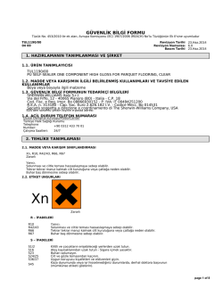 G&Uuml;VENLİK BİLGİ FORMU