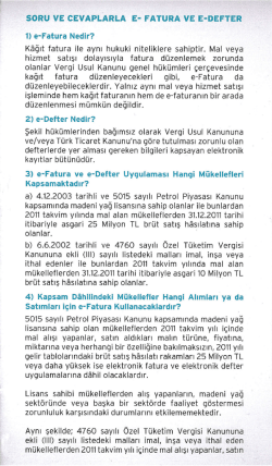 e-Fatura Hakkında Sorular