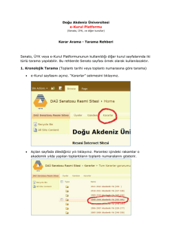 DAÜ e-Kurul Arama - Tarama Rehberi